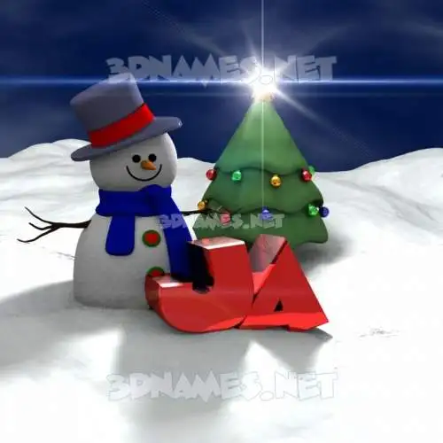 ja in Happy Xmas style - 3D name wallpaper