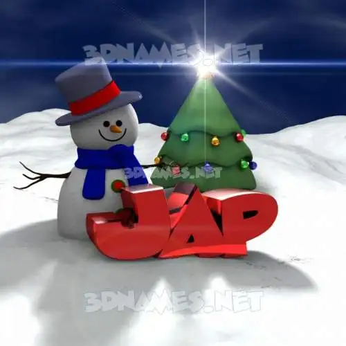 jap in Happy Xmas style - 3D name wallpaper jap in Happy Xmas style - 3D name wallpaper
