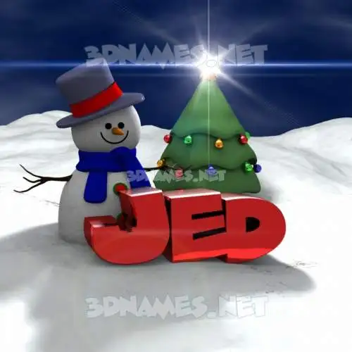 jed in Happy Xmas style - 3D name wallpaper jed in Happy Xmas style - 3D name wallpaper