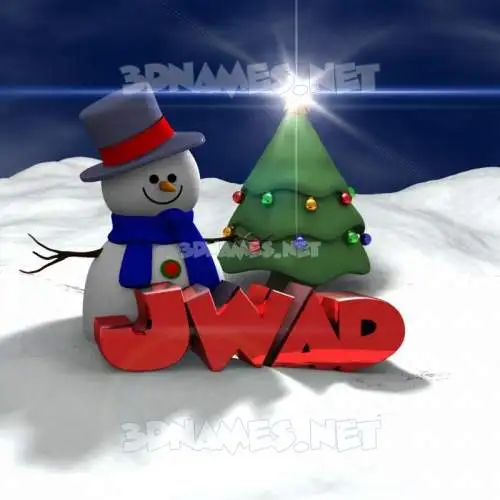 jwad in Happy Xmas style - 3D name wallpaper jwad in Happy Xmas style - 3D name wallpaper