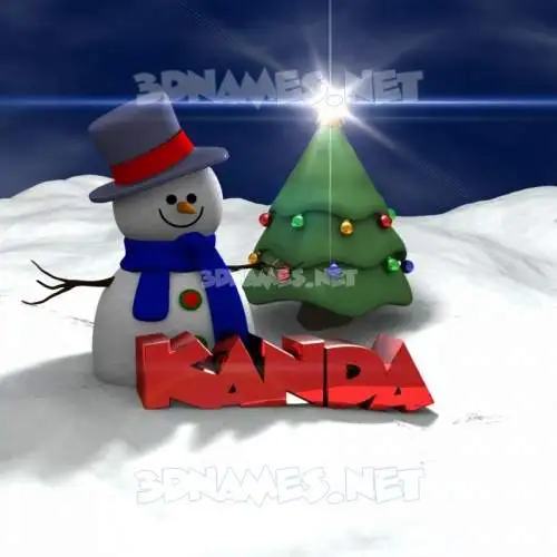 kanda in Happy Xmas style - 3D name wallpaper