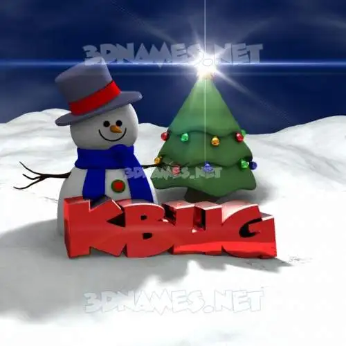 kbug in Happy Xmas style - 3D name wallpaper