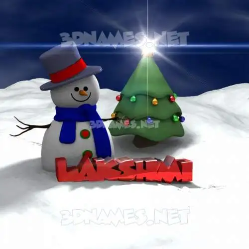 lakshmi in Happy Xmas style - 3D name wallpaper