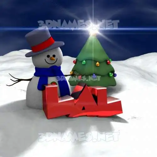 lal in Happy Xmas style - 3D name wallpaper