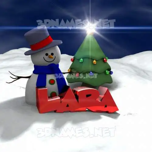 lara in Happy Xmas style - 3D name wallpaper