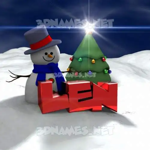 len in Happy Xmas style - 3D name wallpaper