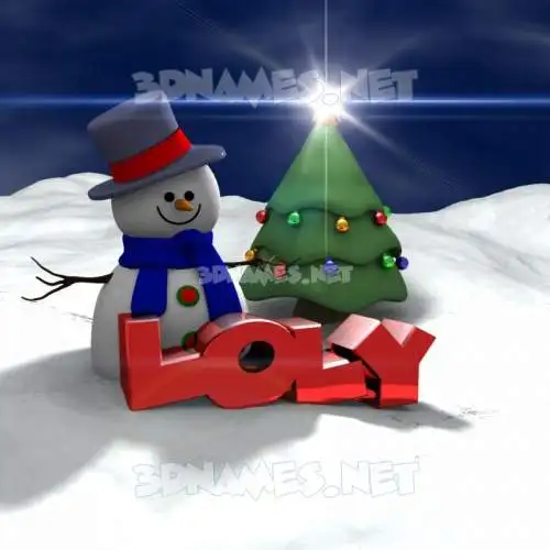 loly in Happy Xmas style - 3D name wallpaper