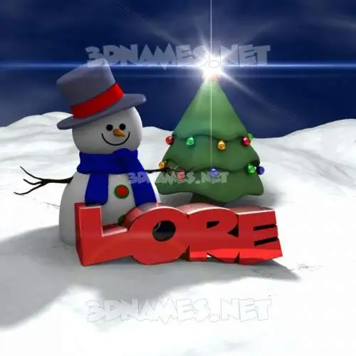 lore in Happy Xmas style - 3D name wallpaper