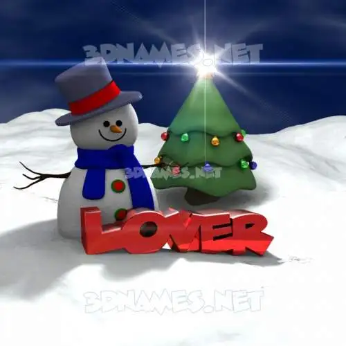 lover in Happy Xmas style - 3D name wallpaper lover in Happy Xmas style - 3D name wallpaper