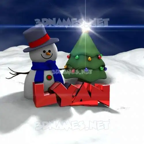 lyan in Happy Xmas style - 3D name wallpaper lyan in Happy Xmas style - 3D name wallpaper