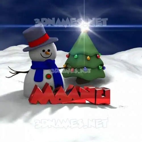 maanu in Happy Xmas style - 3D name wallpaper