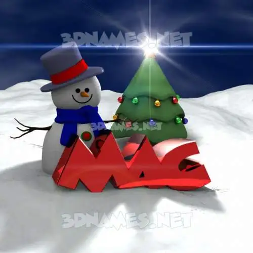 mac in Happy Xmas style - 3D name wallpaper mac in Happy Xmas style - 3D name wallpaper