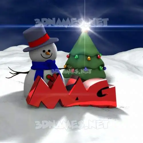 mag in Happy Xmas style - 3D name wallpaper mag in Happy Xmas style - 3D name wallpaper