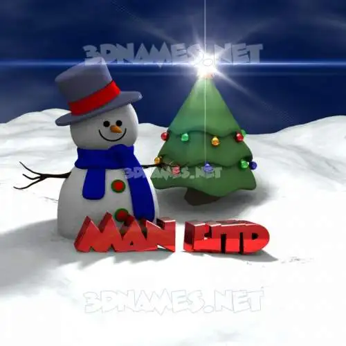 man utd in Happy Xmas style - 3D name wallpaper man utd in Happy Xmas style - 3D name wallpaper