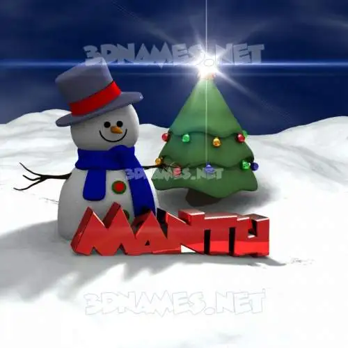 mantu in Happy Xmas style - 3D name wallpaper