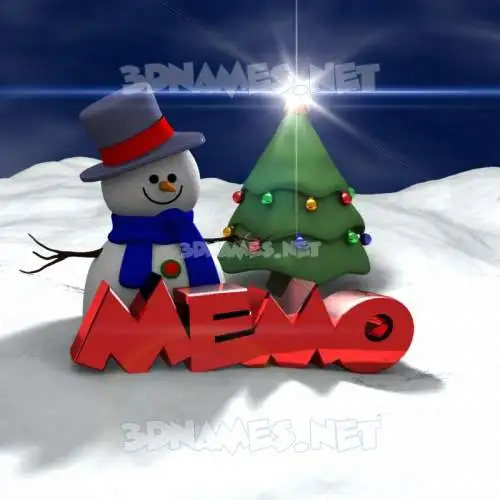memo in Happy Xmas style - 3D name wallpaper memo in Happy Xmas style - 3D name wallpaper