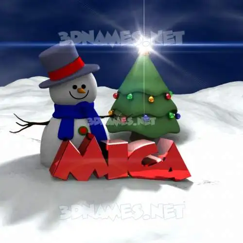 mica in Happy Xmas style - 3D name wallpaper