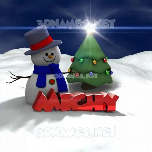 michy in Happy Xmas style - 3D name wallpaper