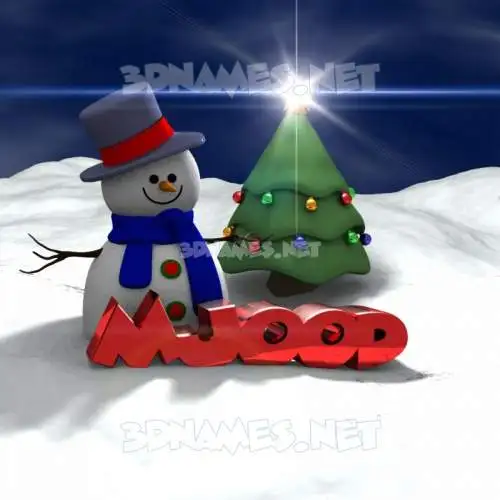 mjood in Happy Xmas style - 3D name wallpaper