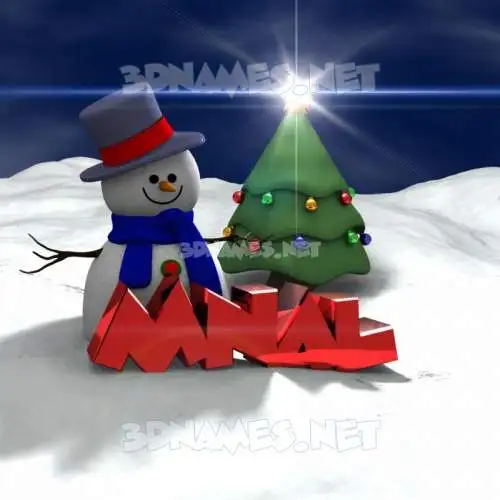 mnal in Happy Xmas style - 3D name wallpaper mnal in Happy Xmas style - 3D name wallpaper