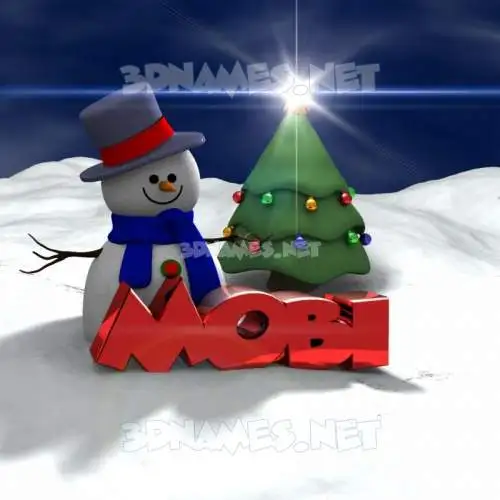 mobi in Happy Xmas style - 3D name wallpaper mobi in Happy Xmas style - 3D name wallpaper