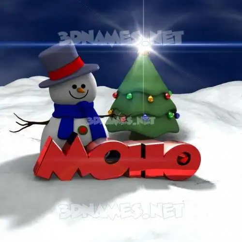 moho in Happy Xmas style - 3D name wallpaper