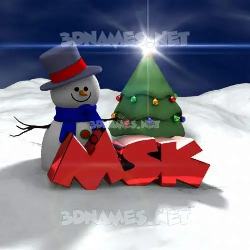 msk in Happy Xmas style - 3D name wallpaper msk in Happy Xmas style - 3D name wallpaper