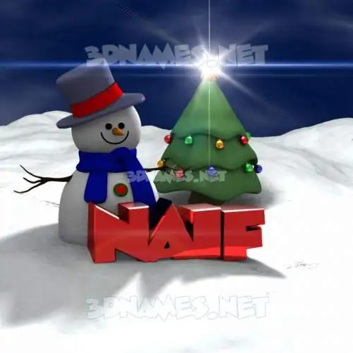 naif in Happy Xmas style - 3D name wallpaper naif in Happy Xmas style - 3D name wallpaper