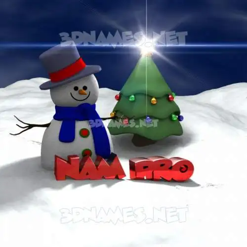 nam pro in Happy Xmas style - 3D name wallpaper