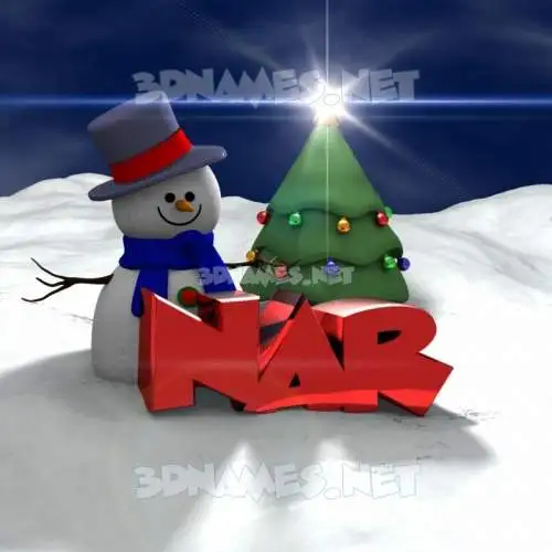 nar in Happy Xmas style - 3D name wallpaper