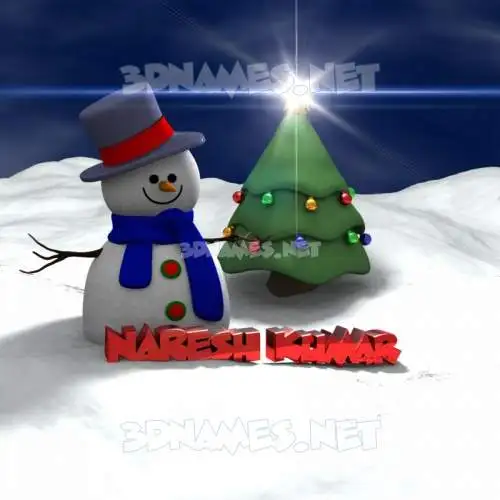 naresh kumar in Happy Xmas style - 3D name wallpaper