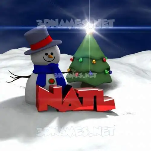 natl in Happy Xmas style - 3D name wallpaper
