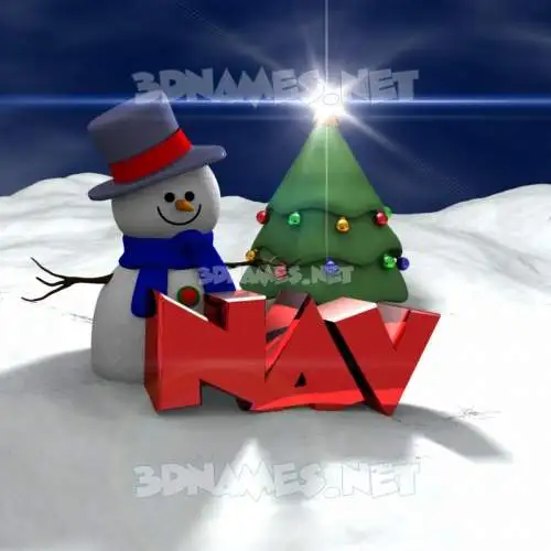 nav in Happy Xmas style - 3D name wallpaper nav in Happy Xmas style - 3D name wallpaper