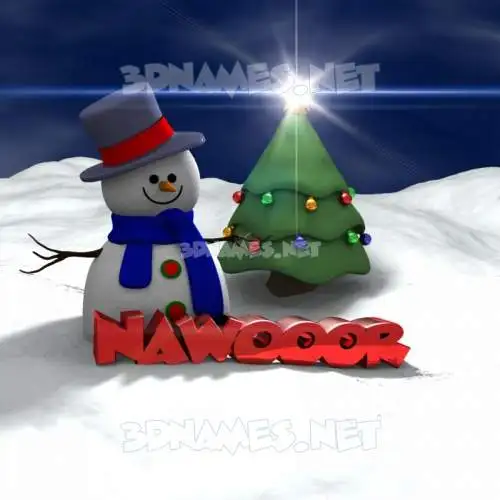 nawooor in Happy Xmas style - 3D name wallpaper