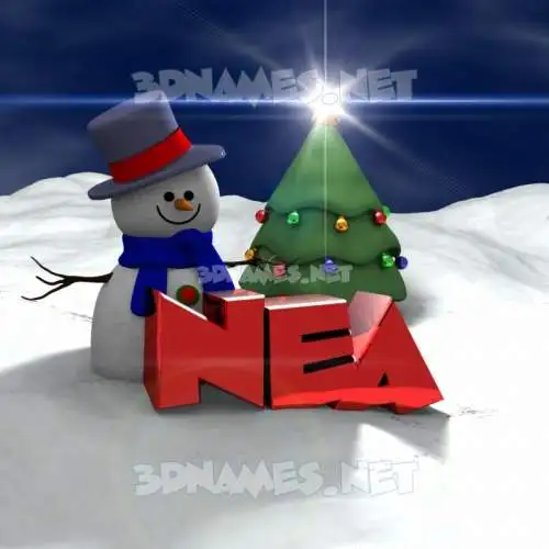 nea in Happy Xmas style - 3D name wallpaper