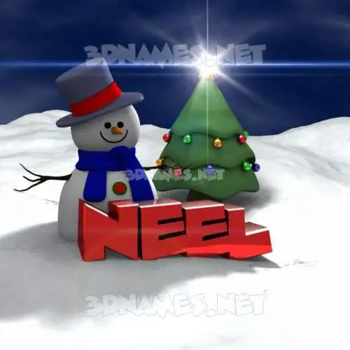 neel in Happy Xmas style - 3D name wallpaper