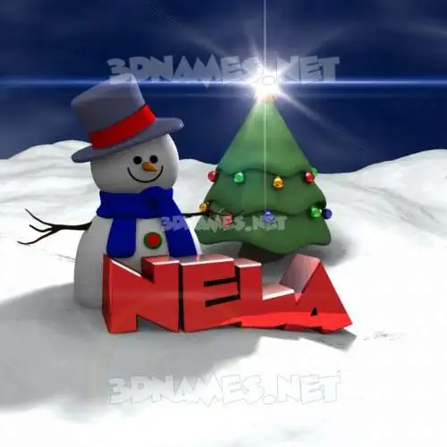 nela in Happy Xmas style - 3D name wallpaper