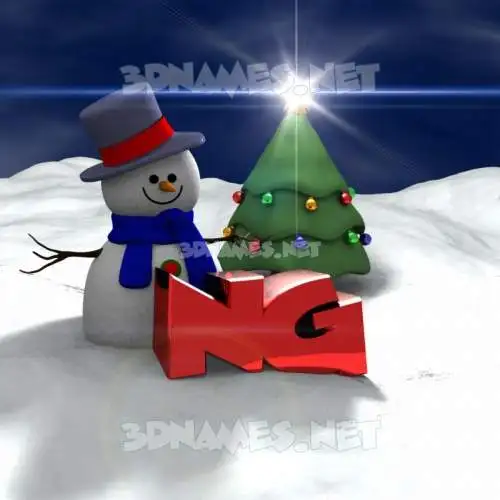 ng in Happy Xmas style - 3D name wallpaper