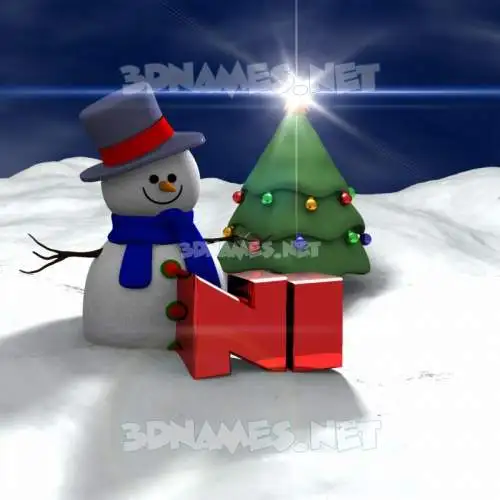 ni in Happy Xmas style - 3D name wallpaper ni in Happy Xmas style - 3D name wallpaper