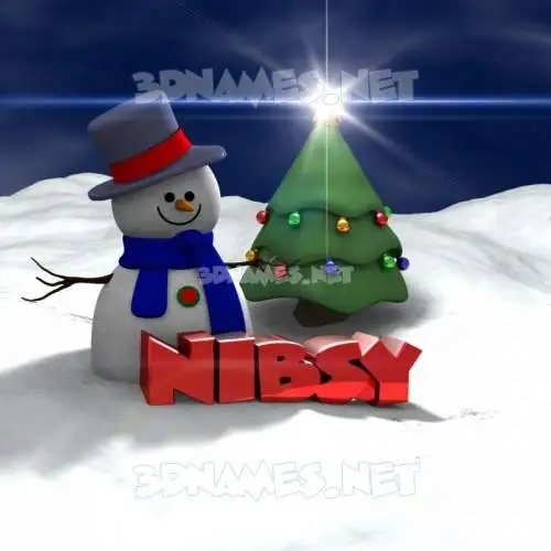 nibsy in Happy Xmas style - 3D name wallpaper