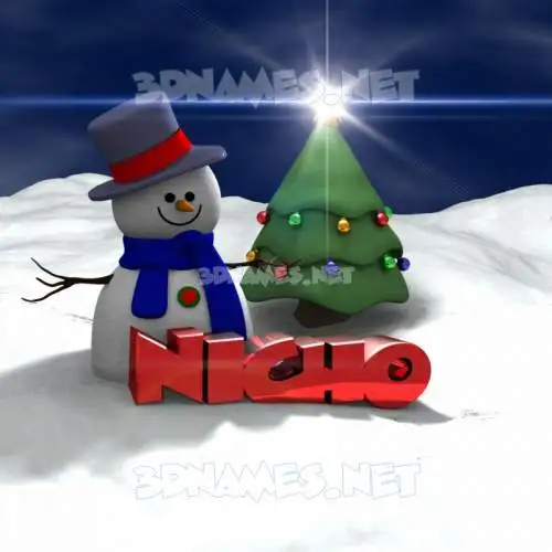 nicho in Happy Xmas style - 3D name wallpaper nicho in Happy Xmas style - 3D name wallpaper