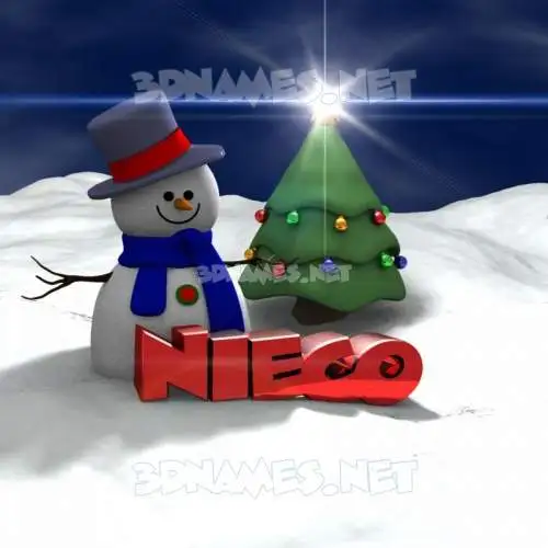 nieco in Happy Xmas style - 3D name wallpaper nieco in Happy Xmas style - 3D name wallpaper