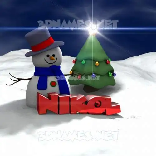 nikol in Happy Xmas style - 3D name wallpaper
