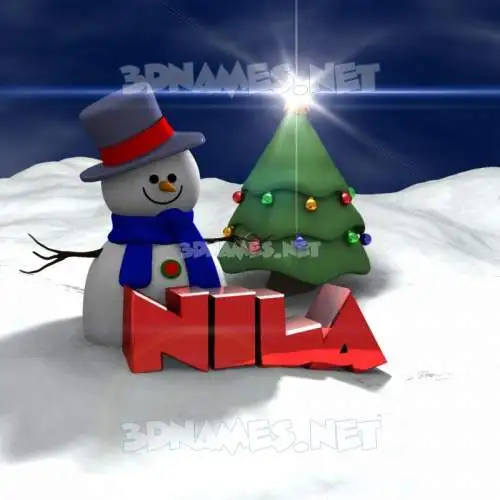 nila in Happy Xmas style - 3D name wallpaper nila in Happy Xmas style - 3D name wallpaper