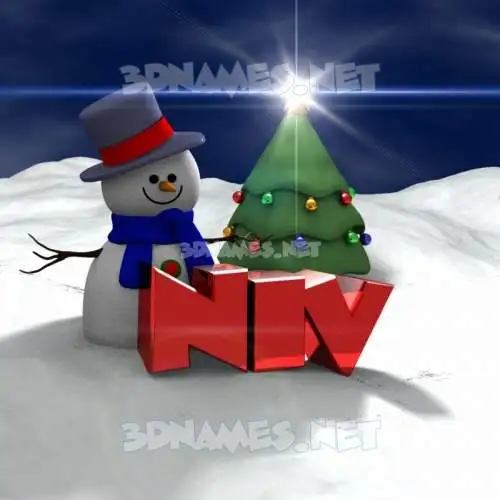 niv in Happy Xmas style - 3D name wallpaper