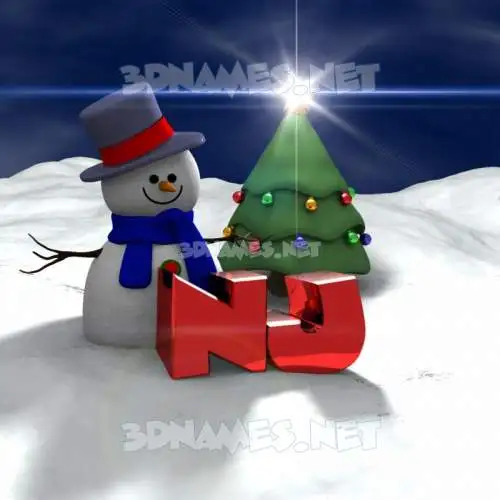 nj in Happy Xmas style - 3D name wallpaper