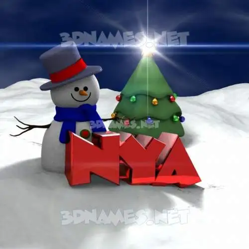 nya in Happy Xmas style - 3D name wallpaper