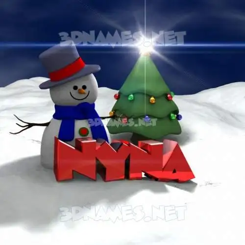 nyna in Happy Xmas style - 3D name wallpaper