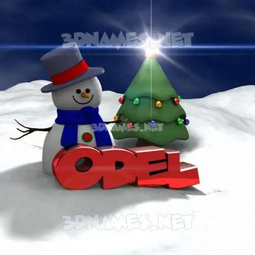 odel in Happy Xmas style - 3D name wallpaper odel in Happy Xmas style - 3D name wallpaper