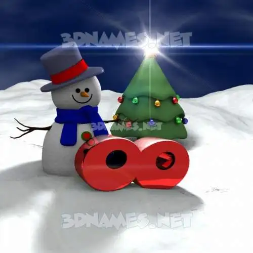oo in Happy Xmas style - 3D name wallpaper